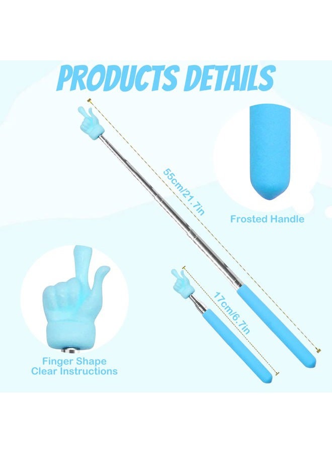 CANIPHA 4Pcs Telescopic Teachers Pointer, Mini Extendable Hand Pointer Finger Pointer Stick, Retractable Classroom Pointer for Elementary School Kindergarten Teacher Supplies (Black Pink Blue Purple) - Image 2