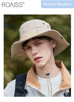 roaiss 2 Pcs Anti-UV Bucket Hat, UPF50+ Sun Protection Outdoor Sports Climbing Beach Sun Cap, Breathable Sun Protection Suitable for Hiking Camping Safari  - Image 2