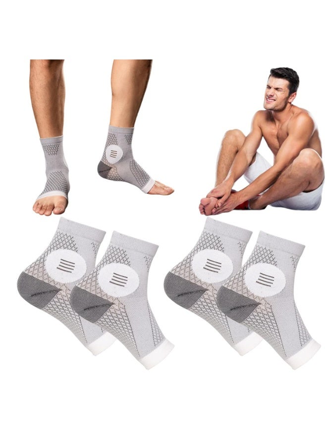 ChicAbode 2Pairs Compression Ankle Socks for Men and Women, Plantar Fasciitis Support Foot Sleeves, Anti Fatigue Foot Brace Socks for Daily Use - Image 1
