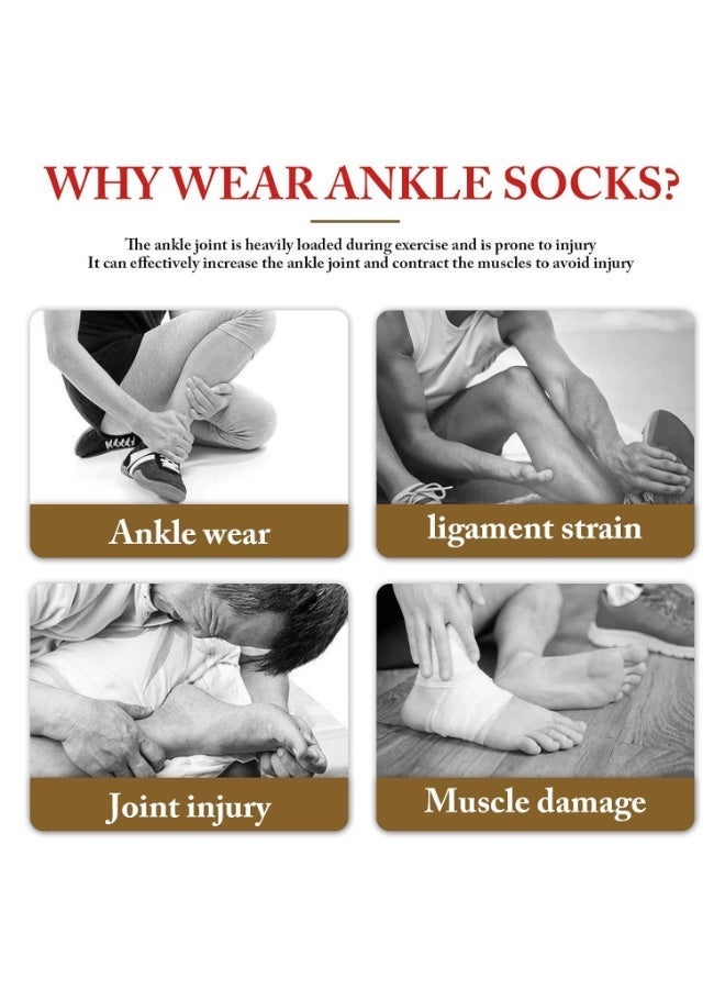 ChicAbode 2Pairs Compression Ankle Socks for Men and Women, Plantar Fasciitis Support Foot Sleeves, Anti Fatigue Foot Brace Socks for Daily Use - Image 2
