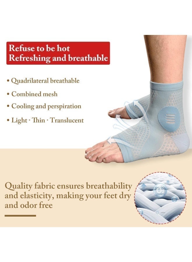 ChicAbode 2Pairs Compression Ankle Socks for Men and Women, Plantar Fasciitis Support Foot Sleeves, Anti Fatigue Foot Brace Socks for Daily Use - Image 5