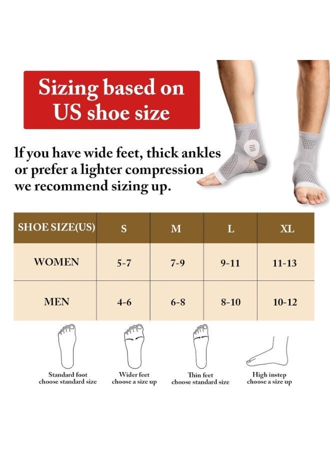 ChicAbode 2Pairs Compression Ankle Socks for Men and Women, Plantar Fasciitis Support Foot Sleeves, Anti Fatigue Foot Brace Socks for Daily Use - Image 3