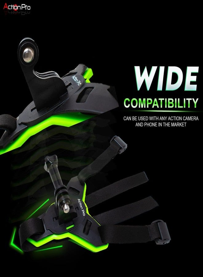 Action Pro Helmet Chin Strap Mount Joint J Hook with Screw Compatible with All Smartphones and GoPro 13 12 11 10 9 8 7 5 4 | SJCAM | DJI Osmo | Insta 360 X4 X3 X2 & Other Action Cameras (Green 2.0) - Image 5