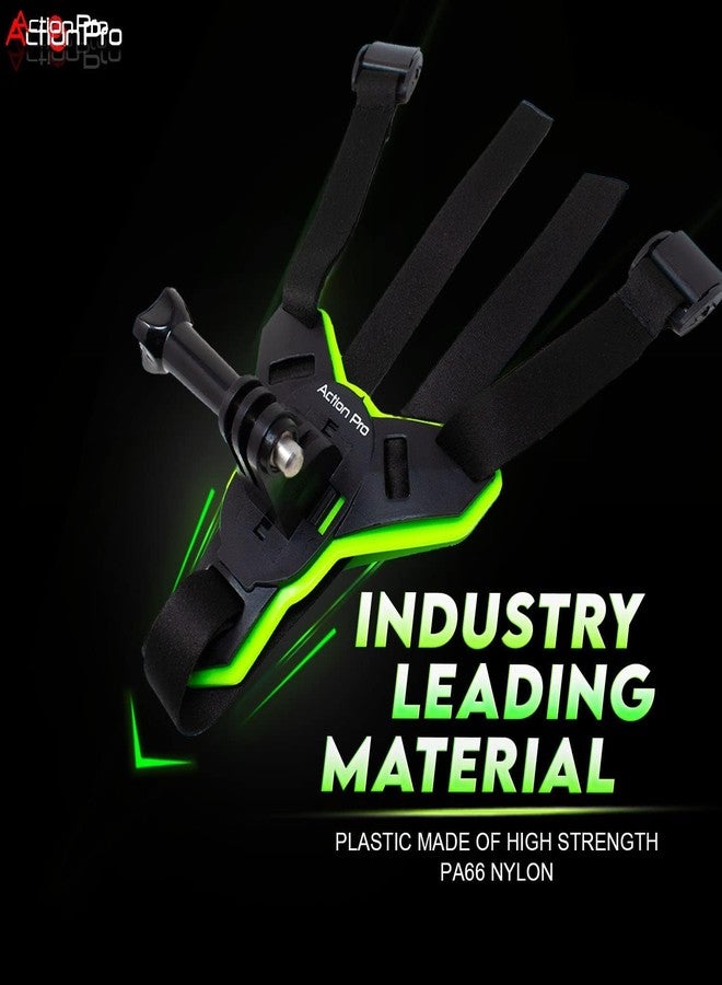 Action Pro Helmet Chin Strap Mount Joint J Hook with Screw Compatible with All Smartphones and GoPro 13 12 11 10 9 8 7 5 4 | SJCAM | DJI Osmo | Insta 360 X4 X3 X2 & Other Action Cameras (Green 2.0) - Image 4