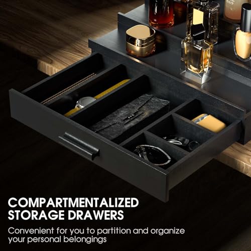 Sephyroth Cologne Organizer for Men 3 Tier of Elevated Cologne Display Shelf with Drawer Storage Perfume Organization and Storage Display Risers,Great Gift for Man(Black) - Image 2
