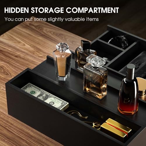 Sephyroth Cologne Organizer for Men 3 Tier of Elevated Cologne Display Shelf with Drawer Storage Perfume Organization and Storage Display Risers,Great Gift for Man(Black) - Image 3