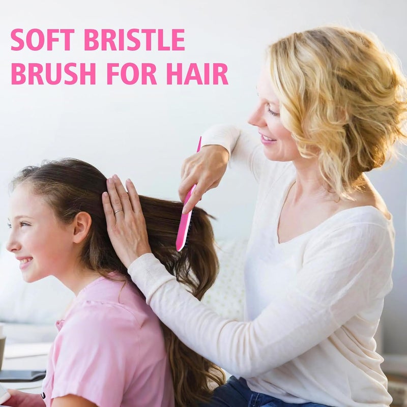 Goiple 3 Pieces Hair Styling Comb Set Teasing Hair Brush Rat Tail Comb Edge Brush for Edge&Back Brushing, Combing, Slicking Hair for Women (Pink) - Image 4