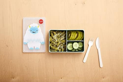 3 Sprouts Silicone Bento Box - 3-Compartment Lunch Box - Bpa-Free & Food-Safe Snack Box For Adults & Kids - Microwavable, Dishwasher, Oven & Freezer Safe - Leak-Proof Lunch Container - Yeti - Image 5