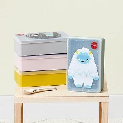 3 Sprouts Silicone Bento Box - 3-Compartment Lunch Box - Bpa-Free & Food-Safe Snack Box For Adults & Kids - Microwavable, Dishwasher, Oven & Freezer Safe - Leak-Proof Lunch Container - Yeti - Image 3