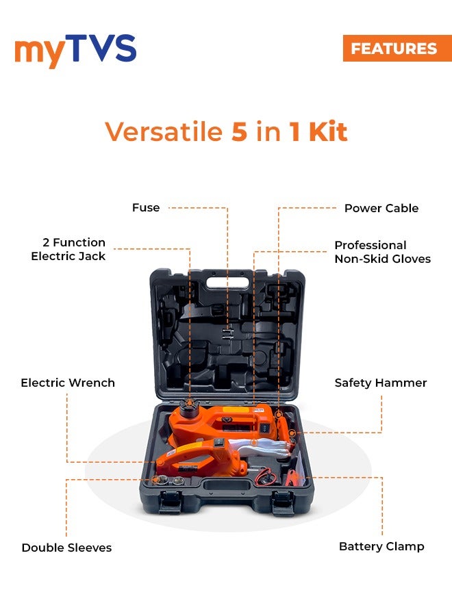 myTVS 5 in 1 Electric Smart Wrench, Jack for car with 3 Ton Capacity Toolbox - Image 2