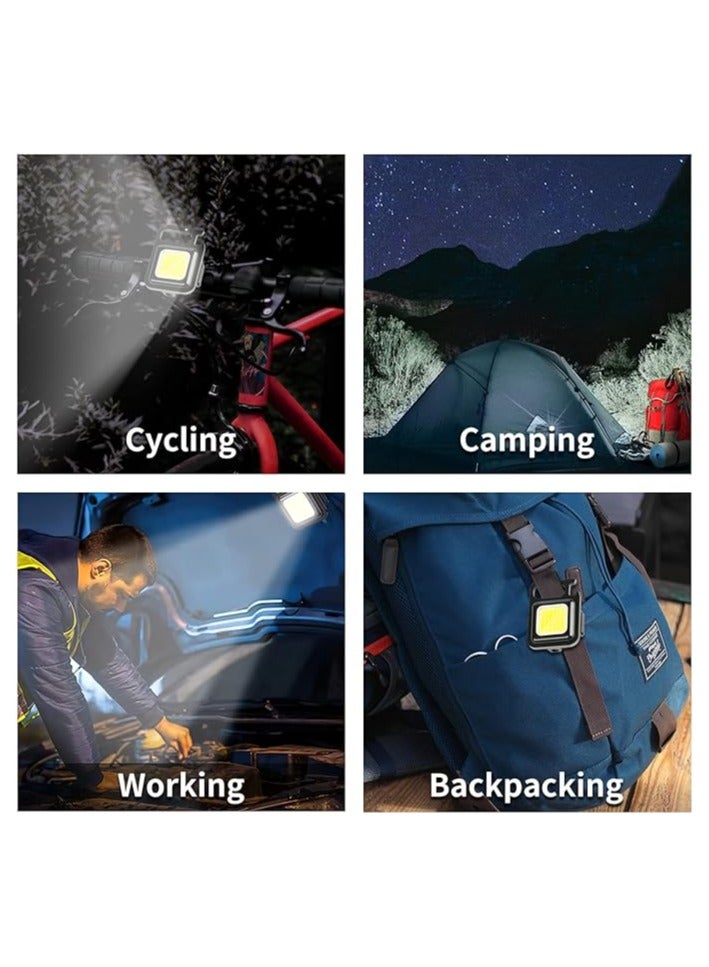 Mini Flashlight, 800Lumens COB Bright Rechargeable Keychain Flashlights, Black, LEDLIG01-B - Image 3