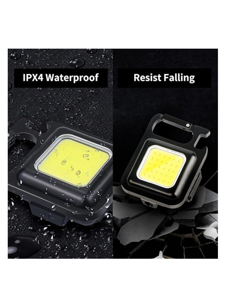 Mini Flashlight, 800Lumens COB Bright Rechargeable Keychain Flashlights, Black, LEDLIG01-B - Image 4