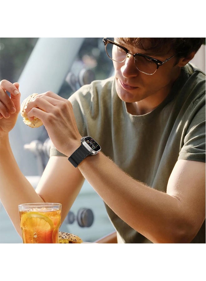 Soft Silicone Waterproof Strap Wristbands Compatible with iWatch Apple Watch Series Ultra 44/45/42/49MM - Image 3