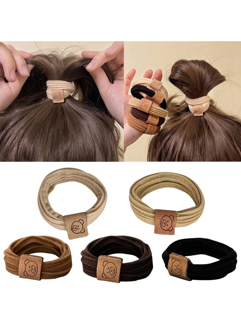 Goolsky 5pcs Adorable Bear-Shaped Elastic Hair Rings - Soft, Comfortable, and Durable Hair Accessories for Teen Girls - Perfect Daily & Casual Gifts for All Seasons  - Image 2