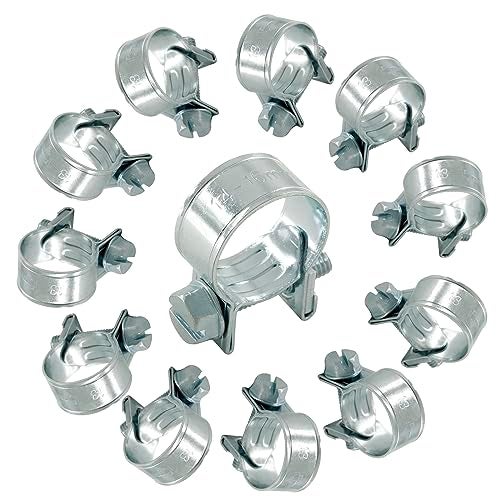 Jersvimc 12pcs Stainless Steel Gas Line Clamp, 14-16mm, Silver, Industrial Hose Clamp - Image 5