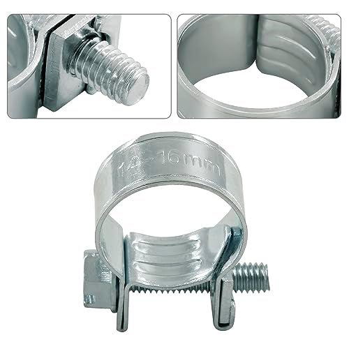 Jersvimc 12pcs Stainless Steel Gas Line Clamp, 14-16mm, Silver, Industrial Hose Clamp - Image 3