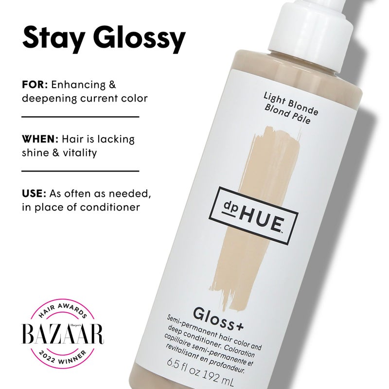 dpHUE Gloss+، أشقر فاتح - 6.5 أونصة (8-12 تطبيق) - لون شعر شبه دائم وبلسم - يدوم حتى ثمانية غسلات - خالي من البارابين وSLS وSLES - نباتي، معتمد من Leaping Bunny - Image 2