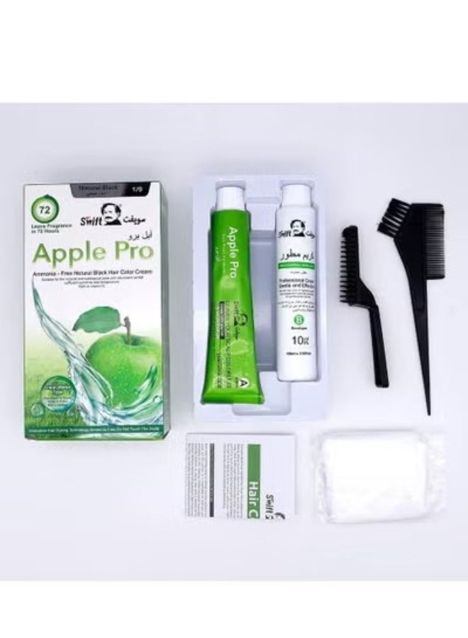 Swift Apple Pro Hair Color Cream Natural Black 1/0 - Image 2