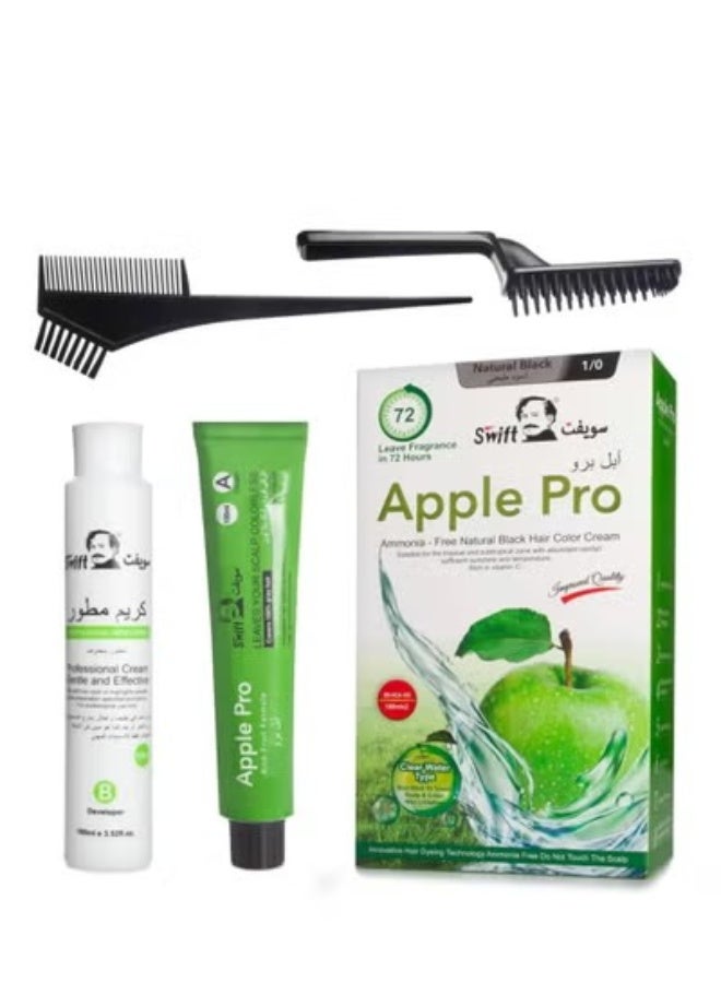 Swift Apple Pro Hair Color Cream Natural Black 1/0 - Image 1