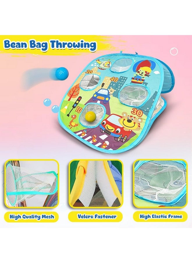 ويمبلي لعبة رمي أكياس الفاصولياء 2 في 1 من ويمبلي مع لعبة رمي السهام العمودية، مجموعة ألعاب محمولة للأطفال من سن 3 إلى 4 سنوات، لعبة لوحية قابلة للطي مزدوجة الجوانب للاستخدام الداخلي والخارجي للأطفال - Image 2