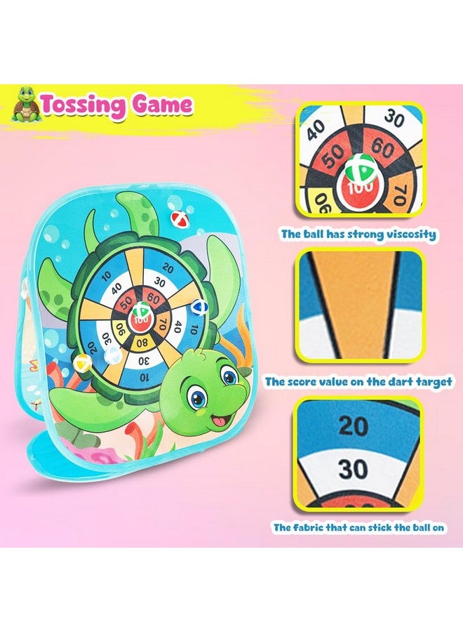 ويمبلي لعبة رمي أكياس الفاصولياء 2 في 1 من ويمبلي مع لعبة رمي السهام العمودية، مجموعة ألعاب محمولة للأطفال من سن 3 إلى 4 سنوات، لعبة لوحية قابلة للطي مزدوجة الجوانب للاستخدام الداخلي والخارجي للأطفال - Image 4