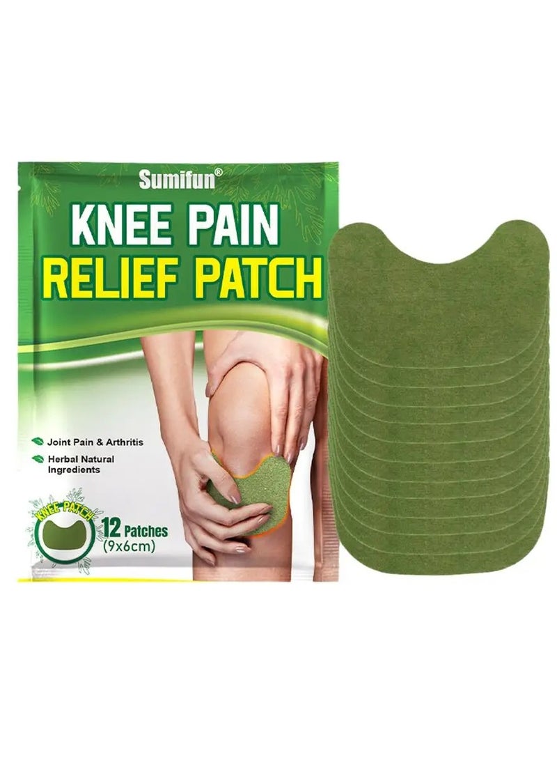 Sumifun Natural Knee Patch, Long Lasting Relief Self Heating Knee Pain, Wormwood Herbal Extract Joint Arthritis Sticker, Warming Herbal Plaster Pain Patches For Pain Relief Swelling Bone On Bone  - Image 1