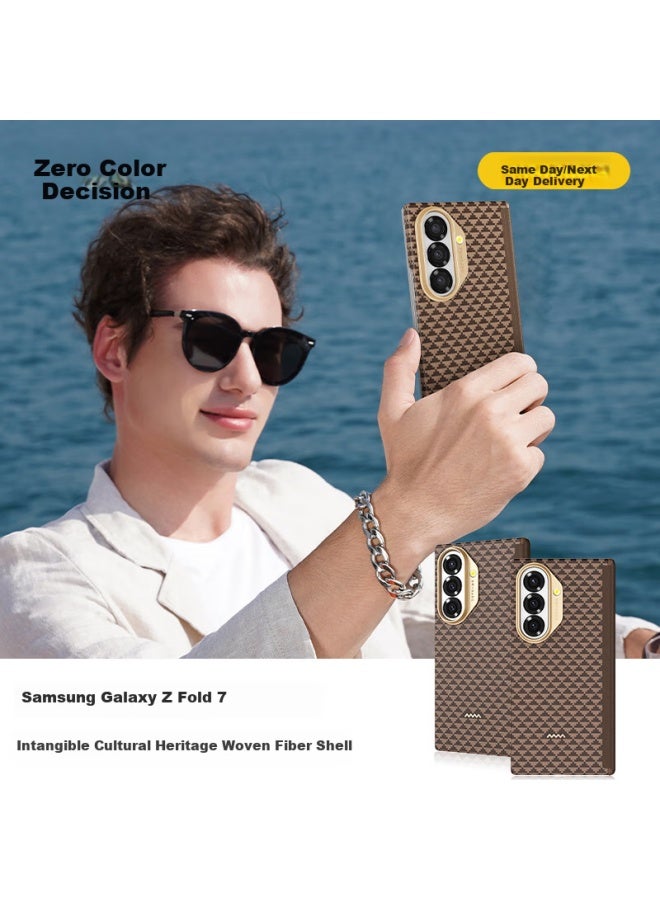 Defense Suitable For Samsung Z Fold7 Phone Case, Hinge Protection, Kevlar Aramid Fiber, Business Foldable Screen Protective Case For Fold6 - Image 1