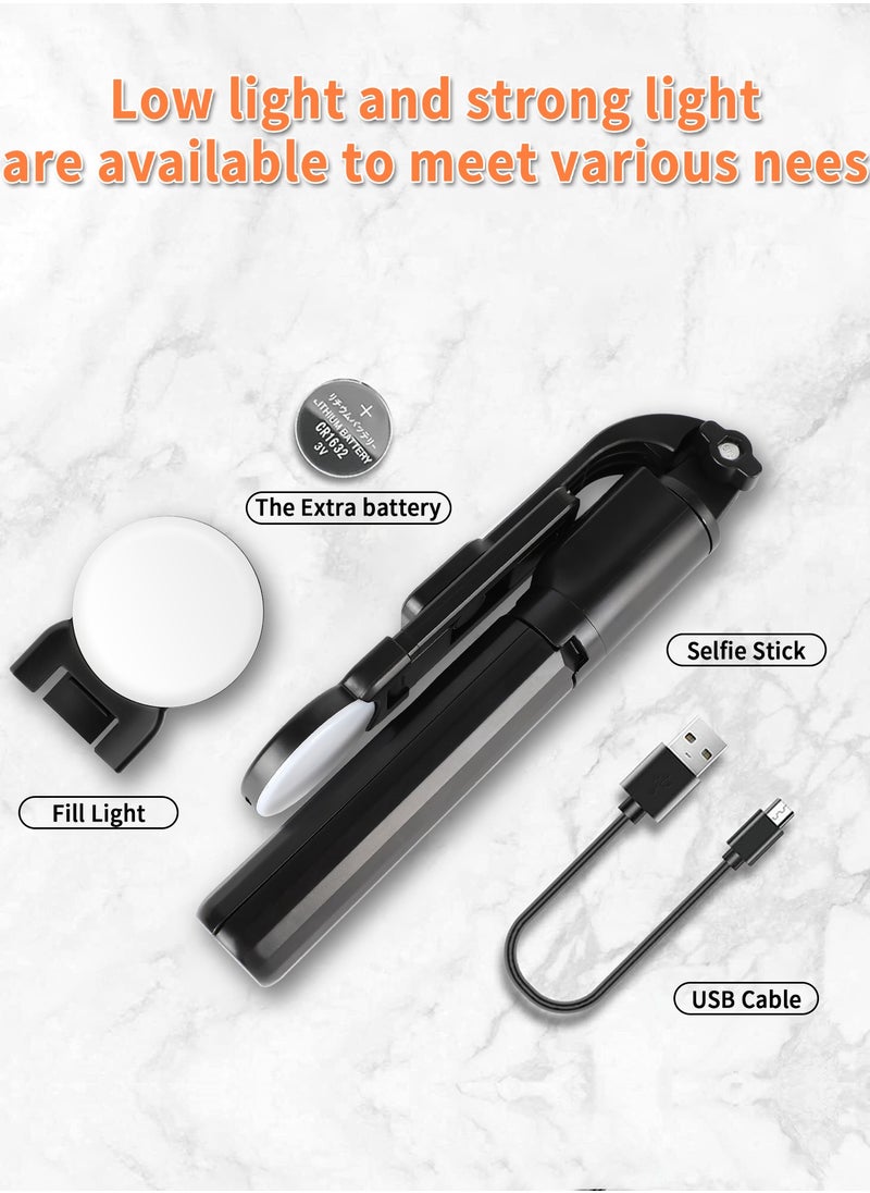 Oasisgalore 65" Selfie Stick Tripod with Light, Bluetooth, Wireless Remote for iOS/Android, Live Video, Vlogging, Makeup  - Image 2