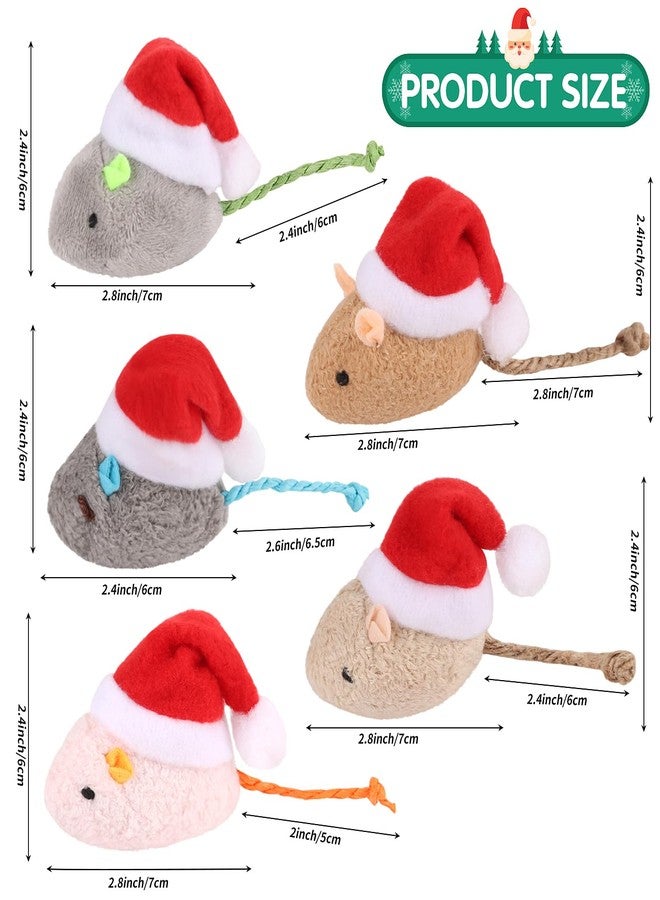 FOIMAS 6pcs Christmas Catnip Toys,Xmas Cat Toys Plush Mouse Interactive Chew Bite Toys for Cat Kitten Indoor - Image 3