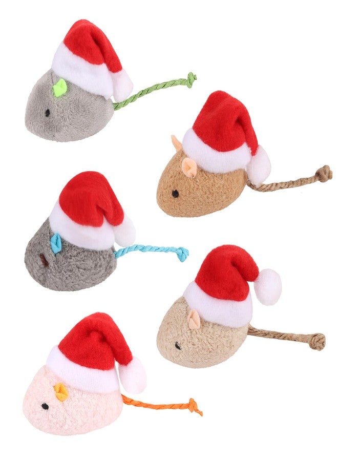 FOIMAS 6pcs Christmas Catnip Toys,Xmas Cat Toys Plush Mouse Interactive Chew Bite Toys for Cat Kitten Indoor - Image 1