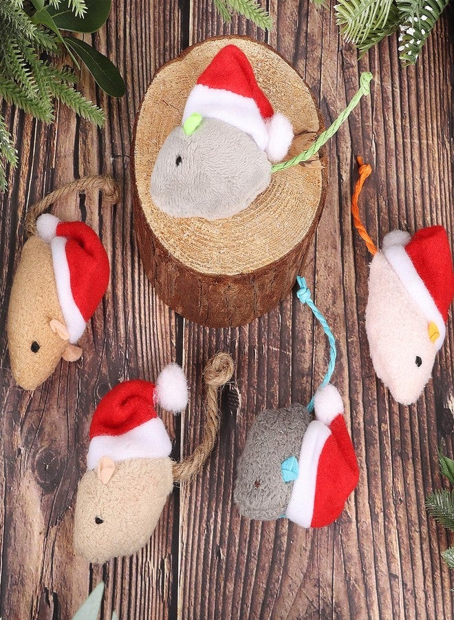 FOIMAS 6pcs Christmas Catnip Toys,Xmas Cat Toys Plush Mouse Interactive Chew Bite Toys for Cat Kitten Indoor - Image 4