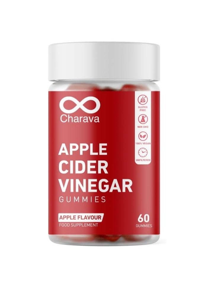 شارافا **Charava حبوب خل التفاح** | 60 حبة | 1000 ملغ خل التفاح | دعم الهضم والعافية | لذيذة ومريحة - Image 1