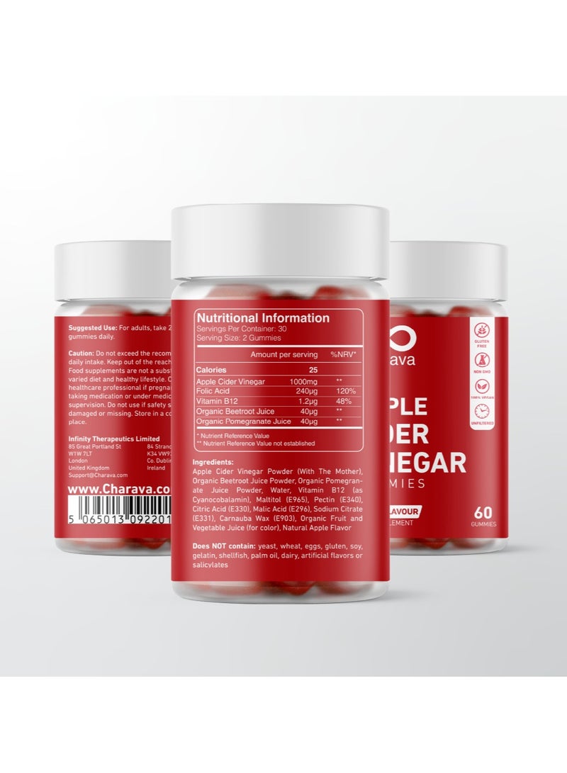 شارافا **Charava حبوب خل التفاح** | 60 حبة | 1000 ملغ خل التفاح | دعم الهضم والعافية | لذيذة ومريحة - Image 4