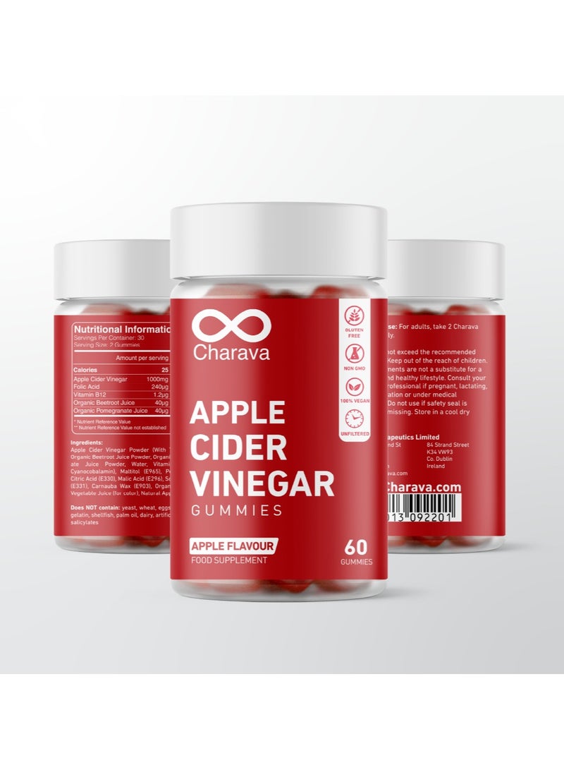 شارافا **Charava حبوب خل التفاح** | 60 حبة | 1000 ملغ خل التفاح | دعم الهضم والعافية | لذيذة ومريحة - Image 2