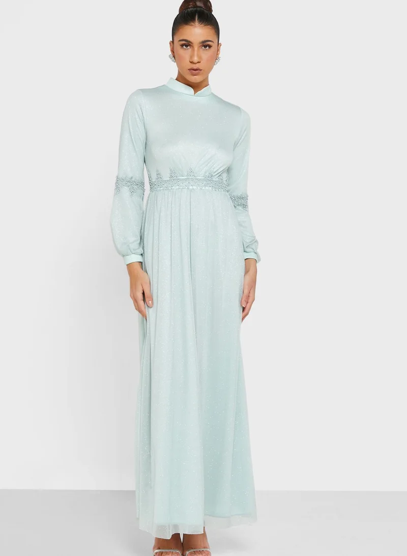 Khizana Shimmer Waist Detail Dress