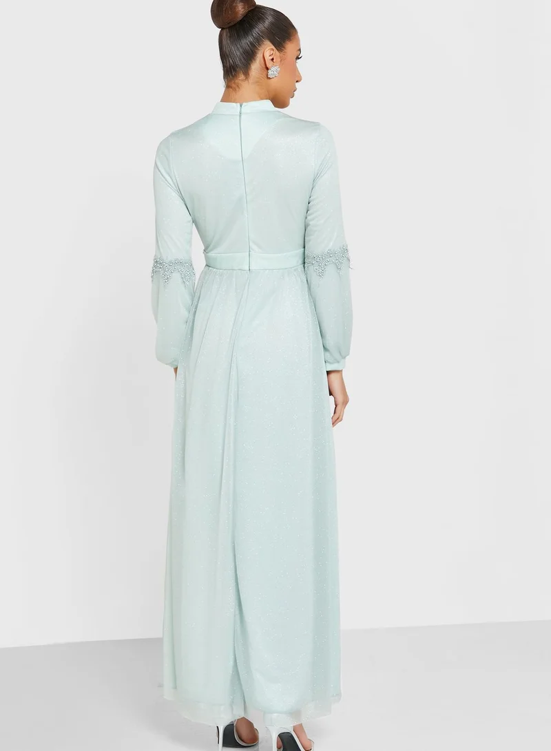 Khizana Shimmer Waist Detail Dress