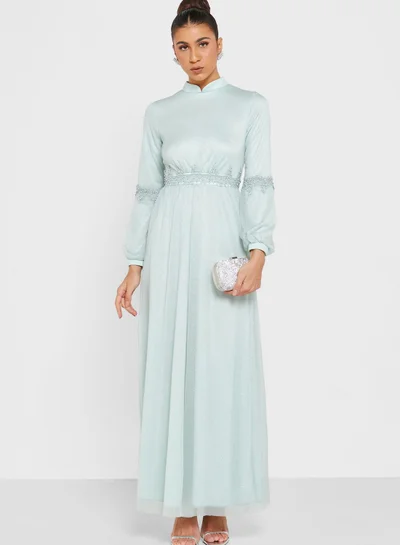 Khizana Shimmer Waist Detail Dress