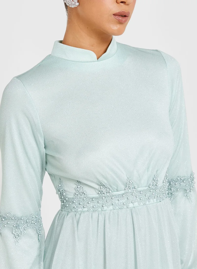 Khizana Shimmer Waist Detail Dress