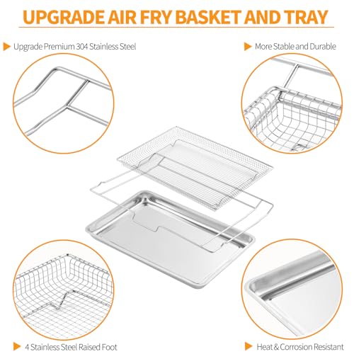 atgestore LRAL302S Air Fryer Basket and Tray Replacement for LG Oven Parts, 304 Stainless Steel LRAL303S Air Fry Tray for LG Stove Parts Air Fry Crisper Basket LG Oven Air Fryer Rack 1 Pack - Image 4
