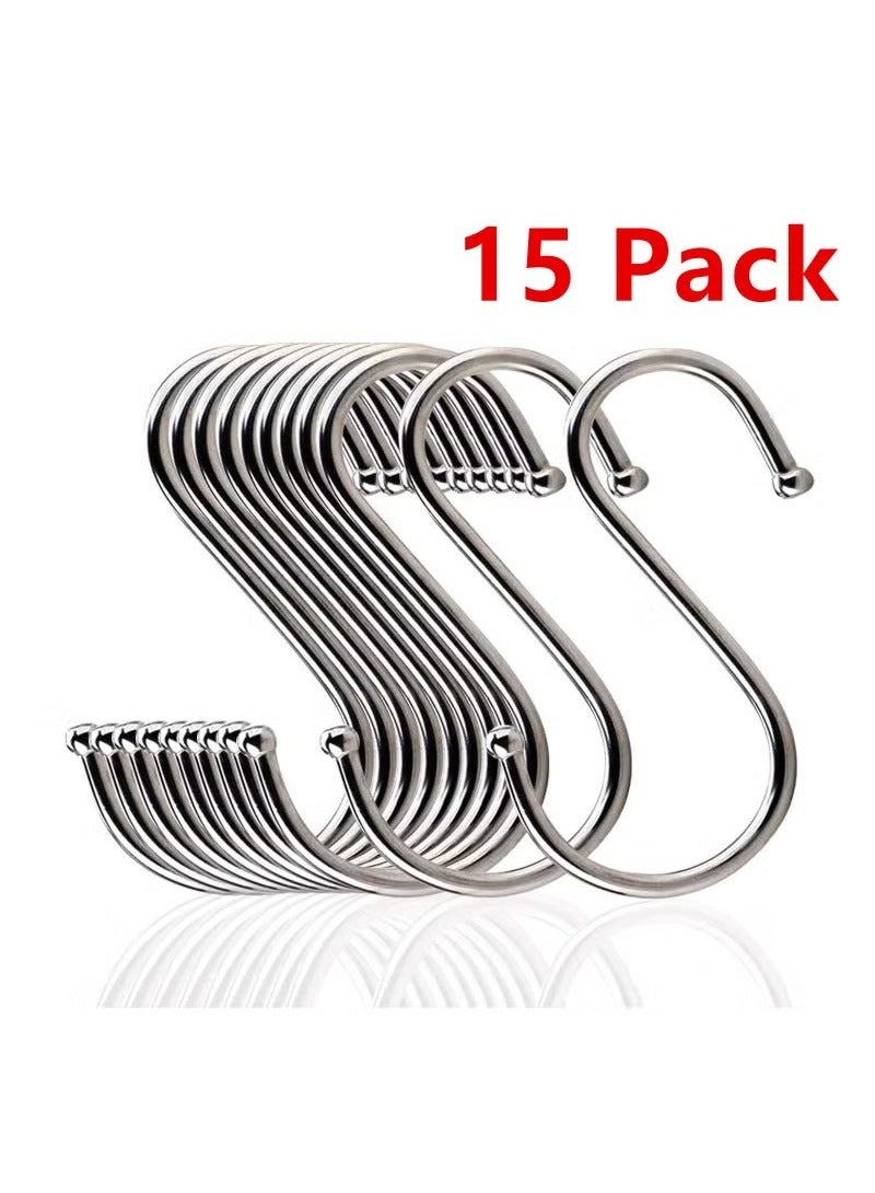 15pcs Multifunctional S-Shaped Hooks - Silver - Image 4
