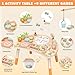 Weilim Activity Table 9in1 Wooden Montessori Toy Activity Center with Shape Sorter Fishing Game Bead Maze Baby Play Table Sensory Educational Toys for Toddler - Image 4