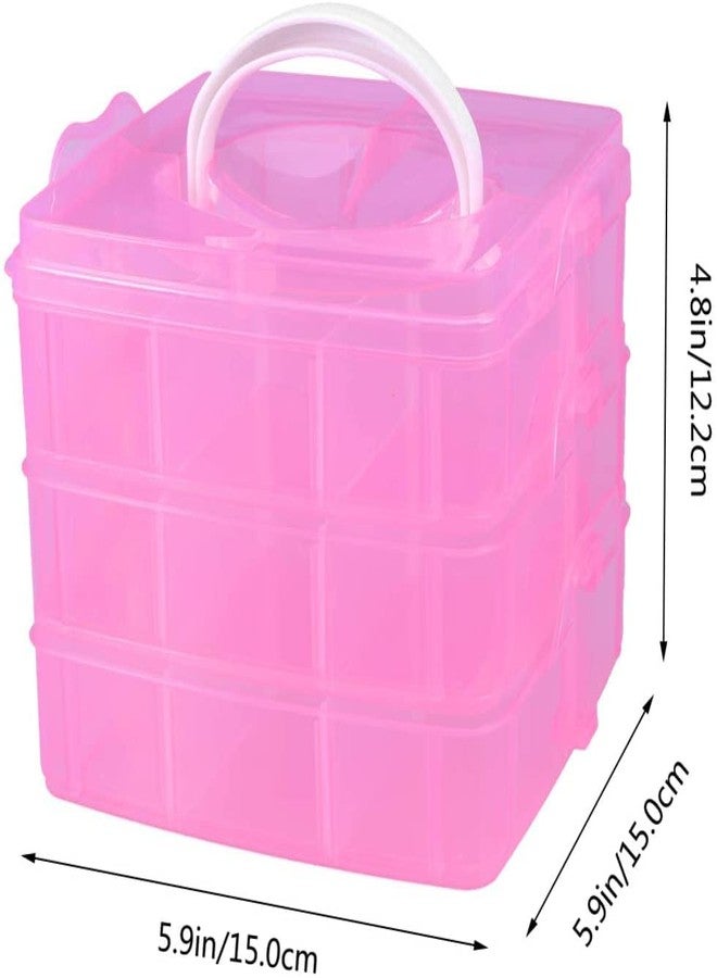 NETXE 3 Layers 18 Grid Plastic Transparent Jewelry Storage Box Portable Jewelry Box Accessories for Earrings Ring (Multi Colour) (Pack of 1) - Image 2