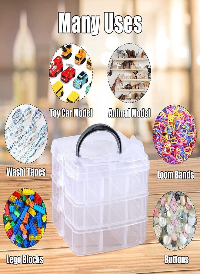 NETXE 3 Layers 18 Grid Plastic Transparent Jewelry Storage Box Portable Jewelry Box Accessories for Earrings Ring (Multi Colour) (Pack of 1) - Image 5