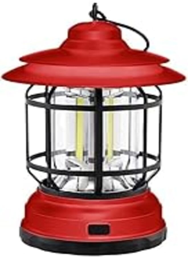Generic Warm and White Flash Led Lantern - Red 