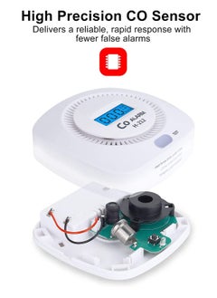 SYOSI Carbon Monoxide Detectors, CO Alarm Detector Monitor Battery Operated with Digital Display and Sound Warning for House Kitchen Restaurant Office  - Image 2