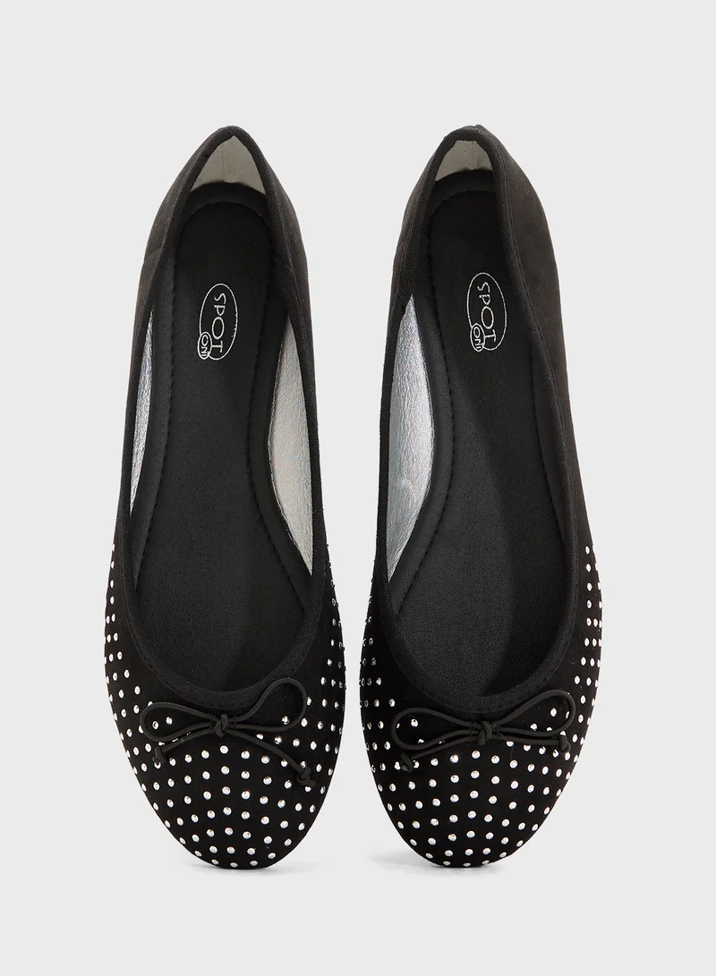 Spot-On Studded Classic Ballet Flat