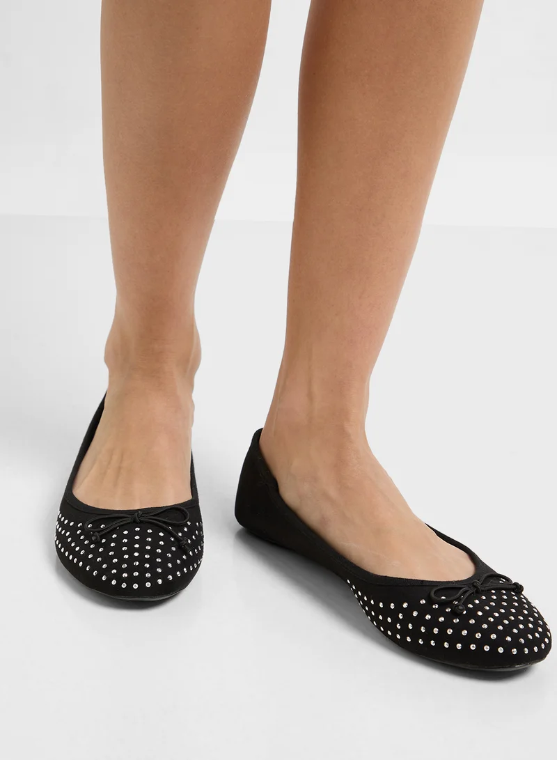 Spot-On Studded Classic Ballet Flat