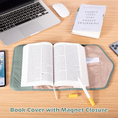 APLUFINE Reusable Book Cover With Magnet Closure - Adjustable Sleeve for Lovers Gift - Protector for Paperback and Hardcover - Pouch and Carrier - Image 4