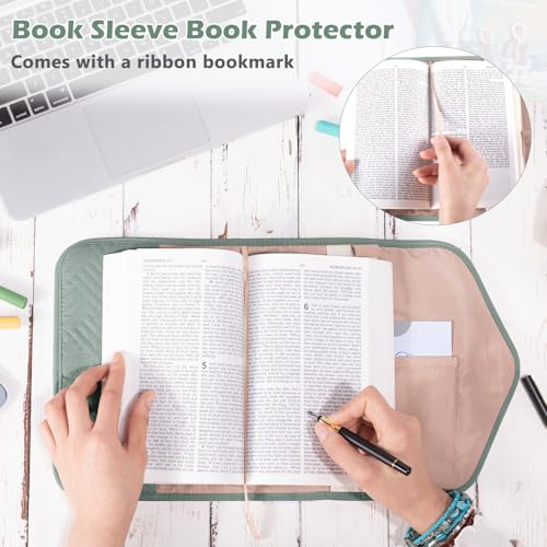 APLUFINE Reusable Book Cover With Magnet Closure - Adjustable Sleeve for Lovers Gift - Protector for Paperback and Hardcover - Pouch and Carrier - Image 2