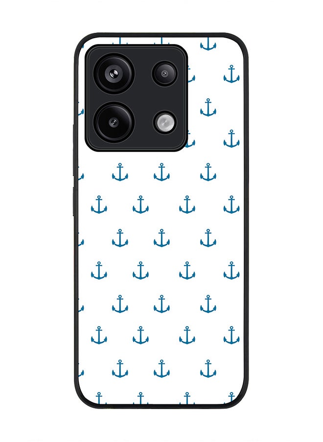 Stylizedd - Rugged Black Edge Case for Xiaomi Redmi Note 13 Pro 5G, Slim fit Soft Case Flexible Rubber Edges Anti Drop TPU Gel Thin Cover -  Anchor Blue - Image 1